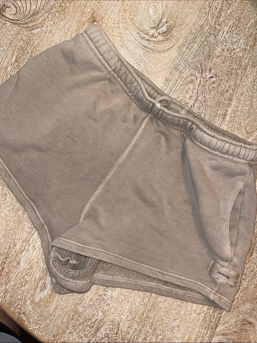 Joah Brown Logo Patch Sweat Shorts Blue Gray XS Small